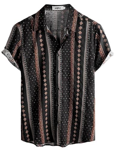 VATPAVE Mens Casual Hawaiian Floral Shirts Short Sleeve Button Down Tropical Shirts Beach Summer Shirts - Image 1