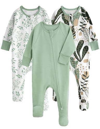 Yoofoss Baby Pajamas 100% Organic Cotton Baby Sleepers for Newborn 0-3 3-6 6-9 Months Boys Girl Clothes 3pcs Footed PJs - Image 1