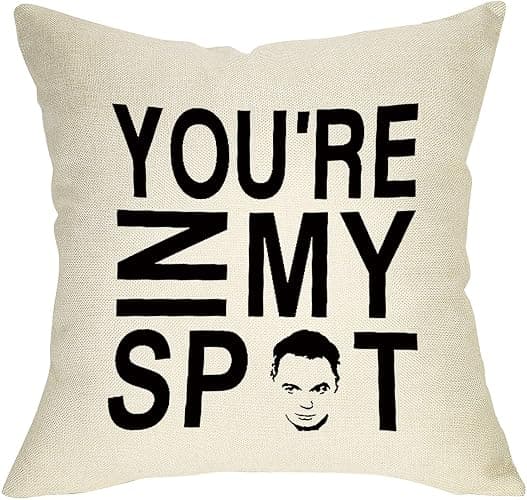 Pycat You're in My SPOT Throw Pillow Cover 16x16 for Sofa Couch, Farmhouse Pillowcase Cushion Case Home Decor, Seasonal Engagement Present Housewarming Gift Wedding Decorative Cotton Linen Decorations - Image 1