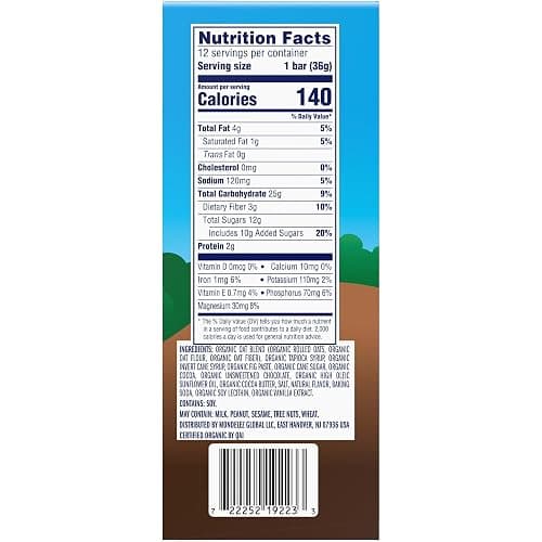 Zbar Chocolate Brownie Soft-Baked Snack Bars, Organic Granola Bars, 12ct | USDA Organic, No Artificial Flavors, Colors, or Preservatives, Non-GMO, 11g Whole Grains, Snacks for Kids thumbnail 3