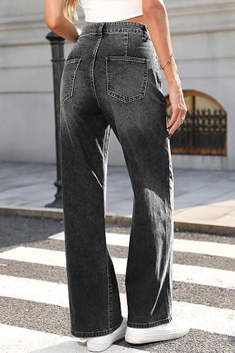 ELLEVEN Women's Wide Leg Baggy Jeans,High Waisted Stretchy Boyfriend Y2k Casual Denim Pants for Women thumbnail 3