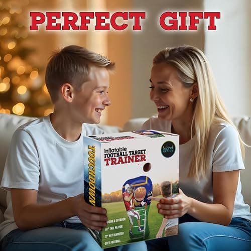 Island Genius Inflatable Football Target Toss Toy and Game for Boys Ages 8-12, 60 inch Receiver with Mini Soft Football thumbnail 6