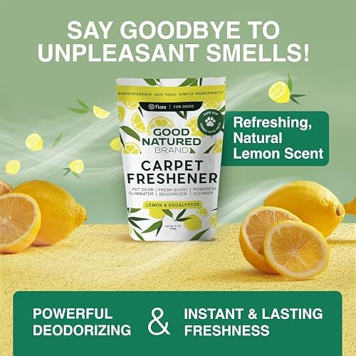 Good Natured Brand | Carpet Freshener & Deodorizer Powder | 31 oz Pet Odor Eliminator for Strong Odor & Pet Urine | Fresh Natural Lemon & Eucalyptus Scent | Safe for Homes with Pets - Lemon - 31 Ounce thumbnail 2