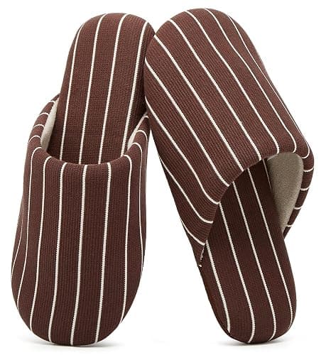 Epsion Linen Slippers for Women Japanese Style House Shoes Fleece Lining Soft Sole Anti-Skid - Image 1