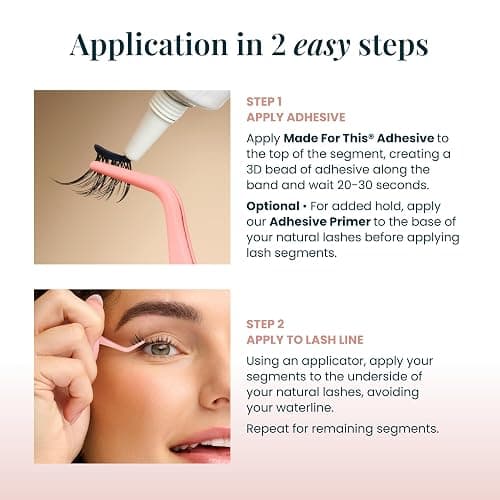 Sweetheart Doll-Eyed Lash Clusters for Women, Salon Quality At Home Eyelashes Extension Kit, 6 Lash Sets, No Lash Glue Included thumbnail 7