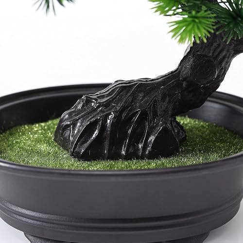 Artificial Bonsai Tree Indoor Faux Plants with Pot for Home Office Desk Shelf Decor, 9.5" Tall, Green thumbnail 6