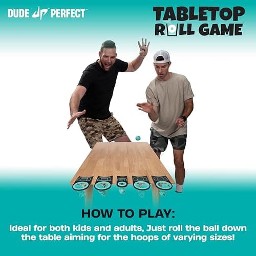 Dude Perfect Sticky Tic Tac Toe & Tabletop Roll Set | Indoor & Outdoor Games, Perfect Fun for Family Game Night & Parties, Birthday for Children, Kids & Adults | Ages 4+ & 6+ thumbnail 4
