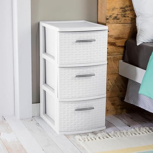 3 Drawer Weave Tower, White thumbnail 2