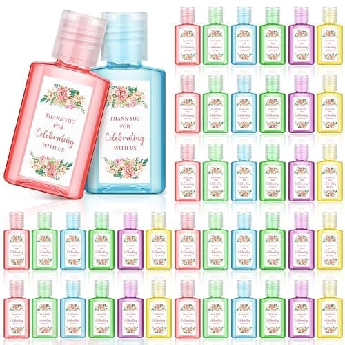 Gejoy 48 Pack Mini Hand Sanitizer Bulk Wedding Party Favors for Guests Hand Sanitizer Travel Size Thank You Hand Soap Gifts for Wedding Personalized Bridal Baby Shower Party Supplies - Image 1