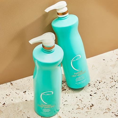 Malibu C Hard Water Wellness Shampoo and Conditioner Duo - Hydrating Hair Care for Shine & Manageability - Protects from Waterborne Elements That Cause Dry, Damaged Hair (33.8oz) thumbnail 3