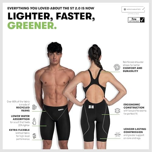 Arena Powerskin ST Next Einteiliger Badeanzug für Damen, FINA-zugelassener Wettkampfanzug, Schwimmanzug für Damen aus Recyceltem Material, Gefütterter Einteiler für Damen mit Verstärkten Trägern thumbnail 3