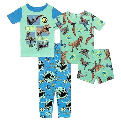 Jurassic World boys 4-piece Snug-fit Cotton Pajama Set, Soft & Cute for Kids - Image 1