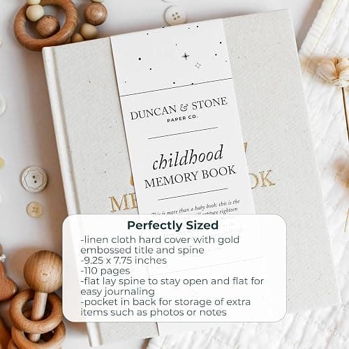 Childhood Memory Book - Elegant Memory Book For Kids Till Age 18 W/Guided Prompts, Space for Photos & More - Childhood Memory Journal (175 Pages, Cream) thumbnail 6