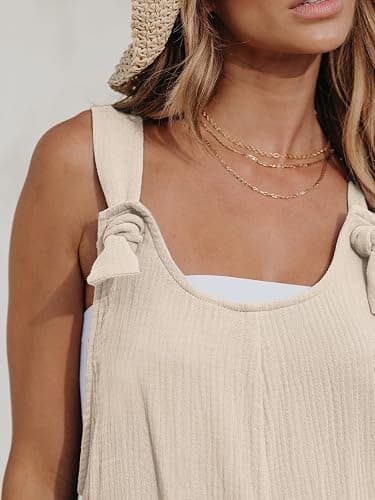 CUPSHE Women's Summer Sleeveless Overall Adjustable Loose Jumpsuit Beach Romper Travel Vacation Outfits with Pockets thumbnail 3