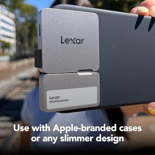 Lexar 2TB Professional Go Portable SSD w/Hub, Supports Apple 4K 60fps ProRes, Up to 1050MB/s, USB 3.2 Gen 2, Rugged, IP65, Ultracompact, Compatible w/iPhone 15/16, External SSD (LSL400S002T-RNSNU) thumbnail 4
