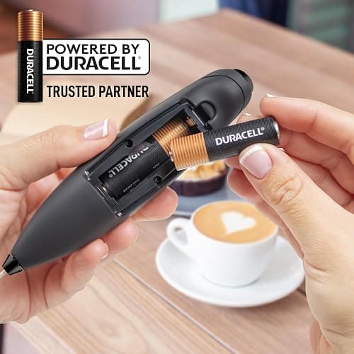 Zulay Kitchen Powerful Milk Frother Wand With 4 AA Duracell Batteries - Ultra Fast Handheld Drink Mixer - Electric Whisk Foam Maker for Coffee, Lattes, Cappuccino, Matcha & Creamer thumbnail 7