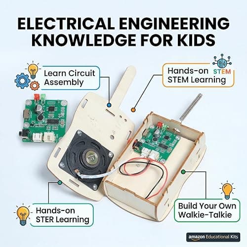 STEM Projects Science Toys for Ages 6-8-13 Walkie Talkies Kids Birthday Gifts for 7 9 10 11 12 14+ Years Old Boys Girls Teens Engineering DIY Electronic Kits Cool Gadgets Stuff Robotics 3D Puzzles thumbnail 9