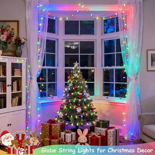 JMEXSUSS Globe String Lights Indoor, Color Changing Christmas Lights Plug in, Warm White & Multicolor String Light with Remote for Bedroom Room Tree Party Christmas Decor thumbnail 6