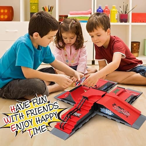 Finger Skateboards Ramp Set, 6 in 1 Fingerboard Skatepark Deck with 6 Skateboards 6 Fingerboard Ramps & Display Holder, Mini Finger Toy for Kids Adults Birthday Gift thumbnail 7
