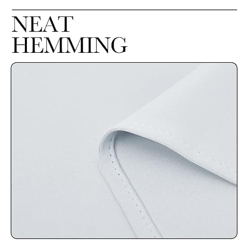 NICETOWN Greyish White Window Curtain Panels - Thermal Insulated Rod Pocket Room Darkening Curtain Sets for Bedroom (Platinum - Greyish White, 2 Panels, 42 in x 36 in (W x L)) thumbnail 9