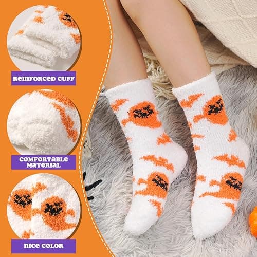 floconssy Fuzzy Socks for Women, Fall Fluffy Slipper Socks, Cozy Home Socks | Plush Soft Winter Socks, Warm Thick Sleeping Socks, Holiday Gifts for Women Mom Wife Grandma, Ideal for Lounging 5/6 Pairs thumbnail 5
