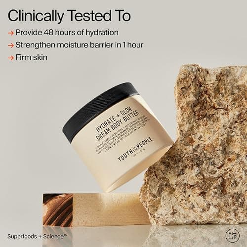 Youth To The People Superberry Hydrate + Glow Dream Body Butter - 3% Niacinamide + Jojoba Oil, Shea + Cupuaçu Butters, Yuzu + Green Tea + Blonde Woods Scented Body Lotion, Firming Moisturizer, Vegan thumbnail 8