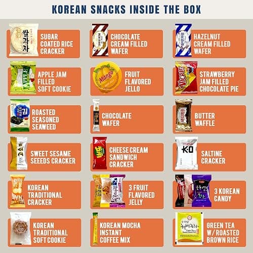 DAGAON Finest Korean Snack Box 42 Count – Variety Snacks Including Korean’s Favorite Chips, Biscuits, Cookies, Pies, Candies. Perfect appetizing Korean treats for any occasions, gifts and everyone. thumbnail 7