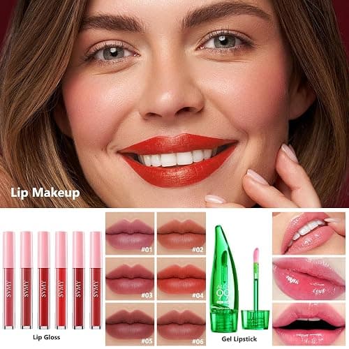 All in One Makeup Kit for Women Full Kit, Make Up Gift Set for Women, Makeup Essential Bundle Includes Foundation Face Primer Eyeshadow Contour Palette Lipstick Eyeliner Mascara Cosmetic Brush Set thumbnail 5