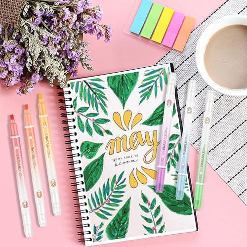 Dacono Erasable Highlighters, 12 Pcs Bible Highlighters No Bleed Through, Chisel Tip Assorted Colors Highlighter Erasable Marker Pens for Journal Planner Notes School Office Supplies thumbnail 7