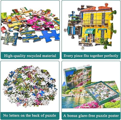 500 Piece Jigsaw Puzzle for Adults -Lake Como Scenery, Italy Jigsaw Puzzles 500 Pieces Puzzles for Adults-Finished Size 19.3" x 13.7" thumbnail 3