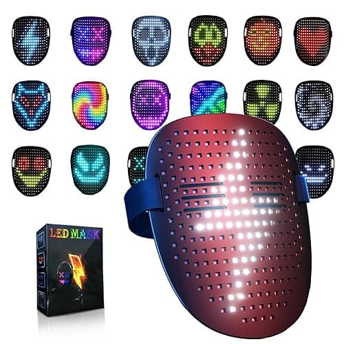 QAQ LED Mask Light Up Mask with Gesture Sensing, Cool Stuff Toys Gifts for Teen Boy, Cool Mask for Halloween Costumes Masquerade