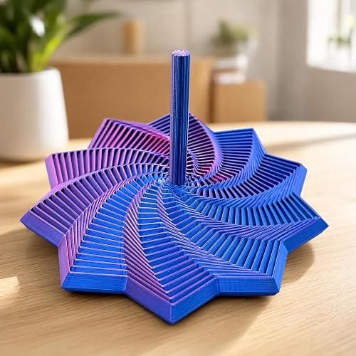 3D Printed Fidget Toy for Adults: Waoferfio Retractable Sensory Star with Handle, Honeycomb Spiral Design to Relieve Stress and Anxiety – Large 3D Printed Toys with 25 Rings, 3D Toys for Sensory thumbnail 8