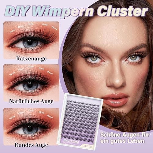 B&Q Lashes Extension Set 144PCS Venus Lash Clusters Unsichtbares Band 8-16MIX Manga Wimpern Extensions Set Wispy NatüRliche Wimpern Cluster 7 tage halt Lazy Girl Wimpernverlängerung(Venus 8-16mix) thumbnail 3