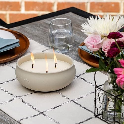TIKI Citronella Candle 2-Pack – 7-Inch White Wax Bowl with Concrete Finish – Outdoor Decorative Candles for Patio, Deck, Garden, Backyard & Camping thumbnail 2
