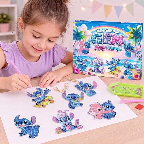 LWZAYS Diamond Art Kits for Kids, 5D Gem Art for Kids Ages 4-8, 6 PCS Double Sided Diamond Art Keychains, Arts and Crafts for Kids Ages 8-12 Boys Girls Birthday Gifts thumbnail 5