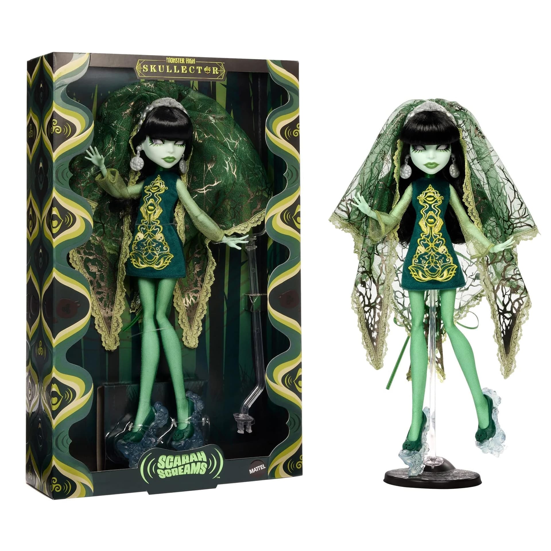 Monster High Skullector Scarah Screams Fang Club Doll 60s Style Collectible thumbnail 2