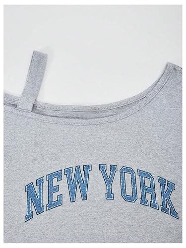OYOANGLE Girl's 2 Pieces Outfits Y2K Letter Print Top Shirts and Denim Loose Long Pants Jeans Sets thumbnail 3