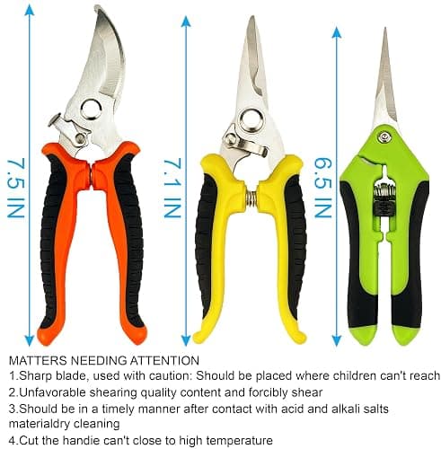 Pruning Shears, 4 Pack Garden Shears with Gardening gloves, Clippers Handheld, Stainless Steel Garden Snips, Lengnoyp Pruners for Gardening thumbnail 2