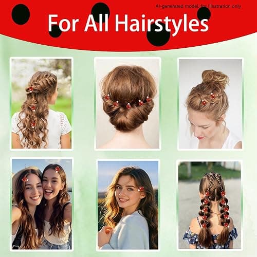 10PCS Ladybug Hair Clips Mini Lady Bug Accessories Perfect for Girls and Women Ladybug Jewelry Polka Dot Hair Clips Ldeal Birthday Gift for a Girl and Girlfriend (red) thumbnail 6
