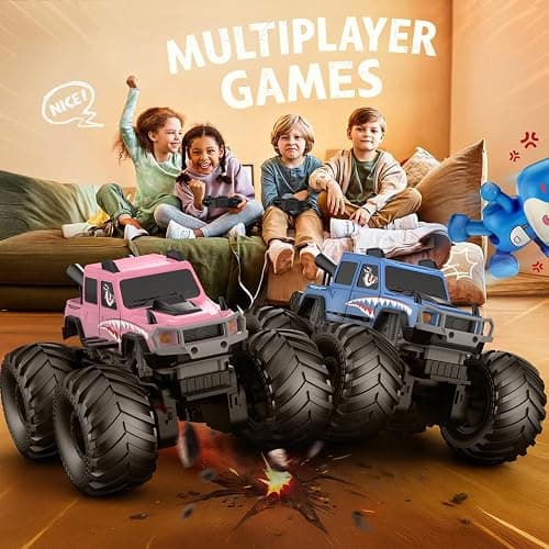 NQD® Monster Truck Toys, Waterproof 360°Rotate 4x4 RC Truck, Amphibious Remote Control Monster Trucks, 2.4GHz All Terrain Off-Road Pickup Toy RC Car for Gifts for Boys Kids Age 6 7 8 9 10 11 12+, Blue thumbnail 7