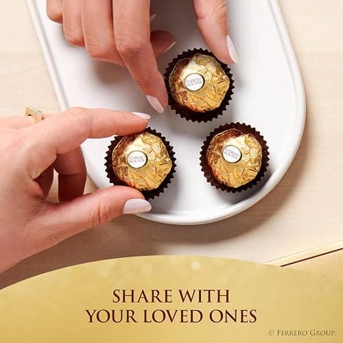 Ferrero Rocher Gourmet Hazelnut Milk Chocolate Gift Box, 42 Individually Wrapped Chocolates, 18.5 oz thumbnail 7