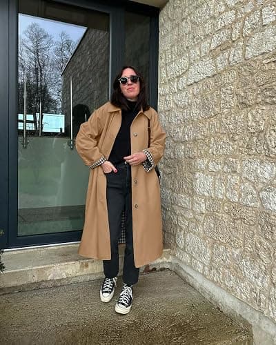 Tankaneo Long Trench Coat, Single Breasted Oversized thumbnail 5
