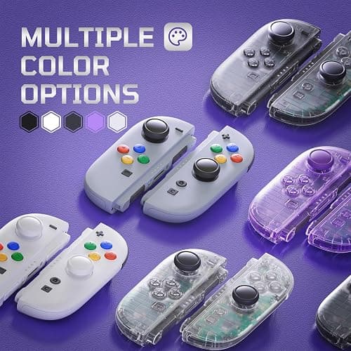 eXtremeRate Replacement 3D Joystick & Thumb Grips & Side Rail Shell Buttons for Nintendo Switch 2 JoyCon, Console Rail Stickers Controller Left Right Analog Stick Thumbsticks Caps for Switch 2 - White thumbnail 8