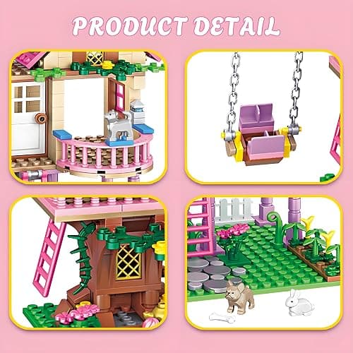 CSNRHG Dream Tree House Friends Building Set Friends Construction Educational Toy 504 Pieces Gifts for Girls Teens Kids Adults Ages 6+ thumbnail 5