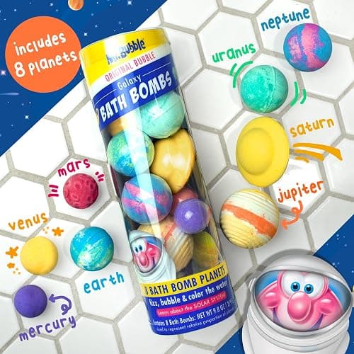 Mr. Bubble Galaxy Bath Bombs, Signature Bubble Gum Scent, Set of 8 Different Bath Bomb Planets thumbnail 2