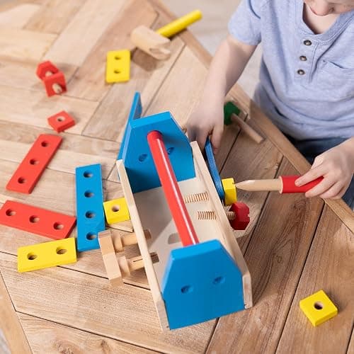 Melissa & Doug Take-Along Tool Kit Wooden Construction Toy (24 pcs) thumbnail 2