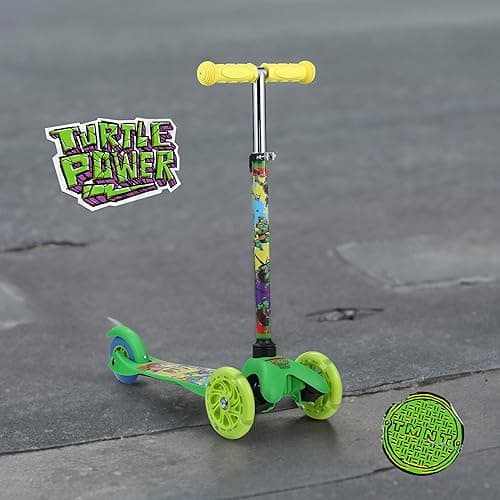Scooter for Kids Ages 3-5 - Extra Wide Deck & Light Up Wheels, Self Balancing Kids Toys for Boys & Girls, Choose Your Favorite Character - TMNT thumbnail 11