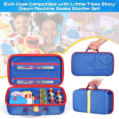 Hard Carrying Case Fits for Little Tikes Story Dream Machine Books Starter Set, Large Protective Travel Container Case for Storytime Audio Play Real for Littles Character Collection, Blue (Box Only) thumbnail 6