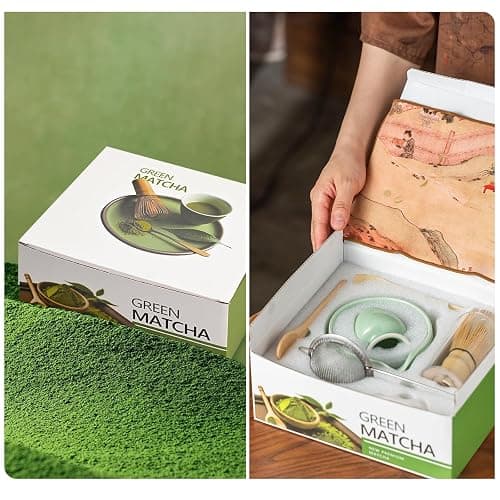 Matcha Whisk Set, Ceramic Matcha Set Includes Matcha Bowl,Chashaku Matcha Scoop thumbnail 7