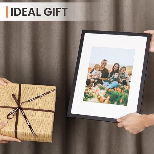 upsimples 12x16 Picture Frame, Display Pictures 8.5x11 with Mat or 12x16 Without Mat, Wall Hanging Photo Frame, Black, 1 Pack thumbnail 7